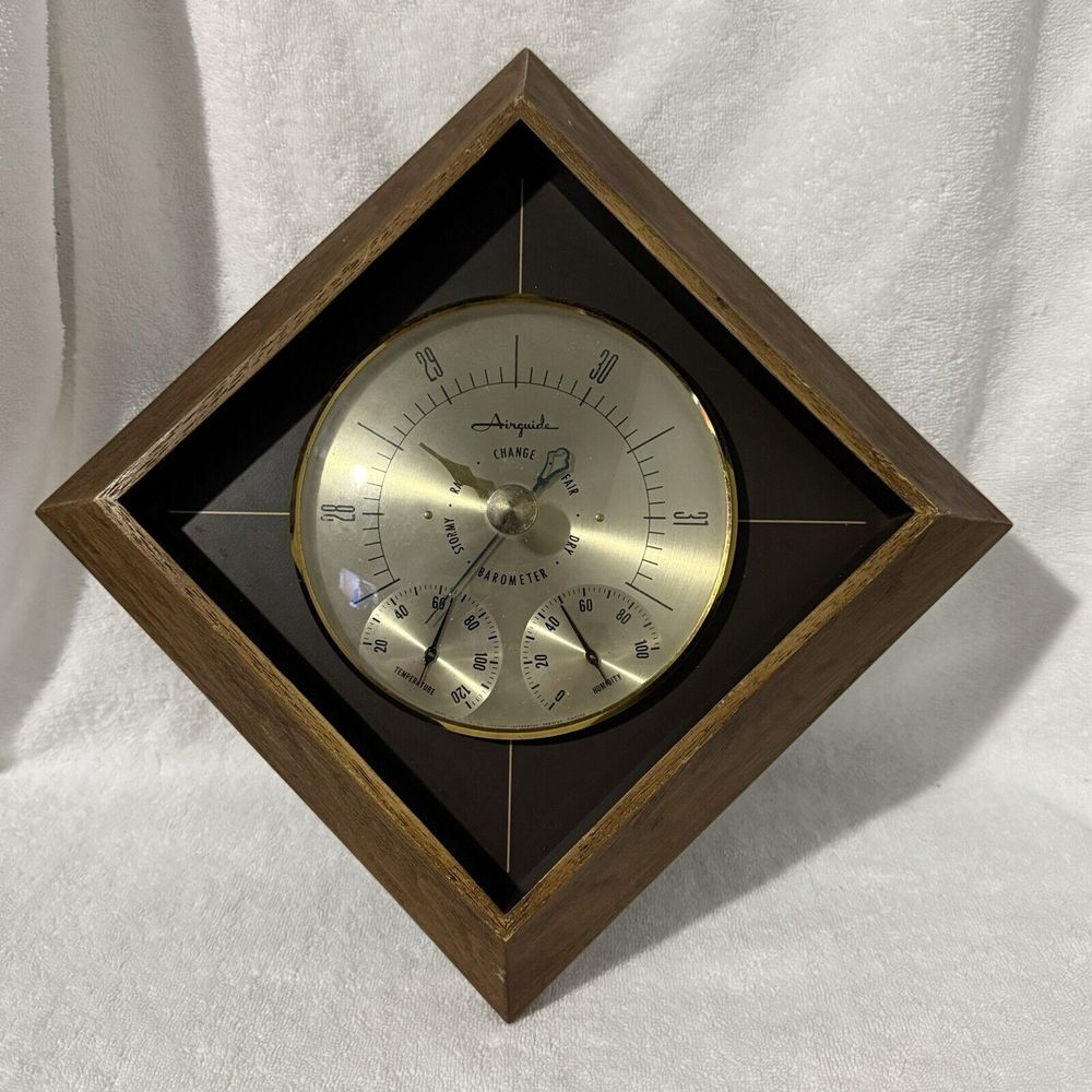 Vintage Airguide MCM Mid‎ Century Modern Barometer Wall Hanger Made in USA